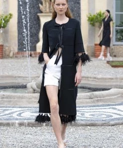 Huishan Zhang JUDY COAT BLACK CREPE JACKETS AND COATS 11 Huishan Zhang JUDY COAT BLACK CREPE JACKETS AND COATS