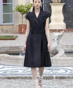 Huishan Zhang BELEN GILET BLACK COTTON JACKETS AND COATS