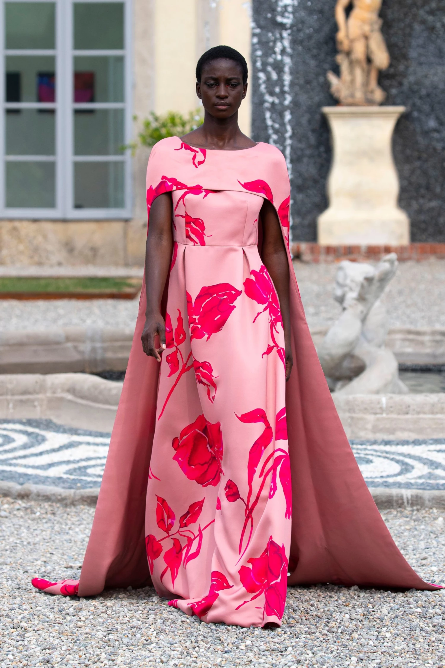 Huishan Zhang DREW GOWN PINK/FUCHSIA PRINTED DUCHESSE 6 Huishan Zhang DREW GOWN PINK/FUCHSIA PRINTED DUCHESSE