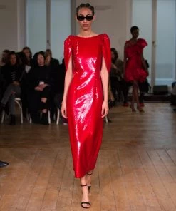 Huishan Zhang *PRE ORDER* ALBA GOWN RED SEQUIN