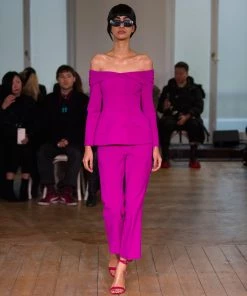 Huishan Zhang *PRE ORDER* GABRIELLA JACKET MAGENTA CREPE