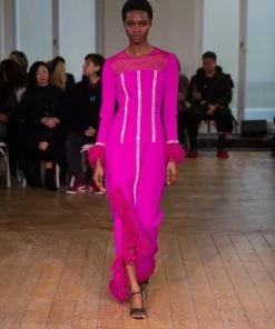 Huishan Zhang *PRE ORDER* ADRIANNA GOWN MAGENTA CREPE 11 Huishan Zhang *PRE ORDER* ADRIANNA GOWN MAGENTA CREPE