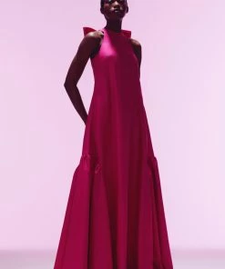 Huishan Zhang MIRO GOWN HOT PINK TAFFETA NEW SEASON 11 Huishan Zhang MIRO GOWN HOT PINK TAFFETA NEW SEASON