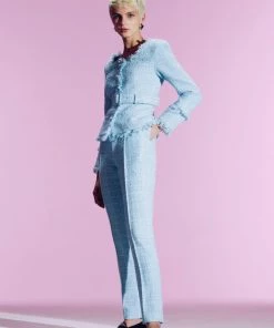 Huishan Zhang LEILA JACKET BLUE TWEED
