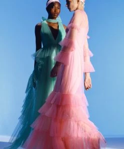 Huishan Zhang NEW SEASON ELISHA GOWN PINK TULLE