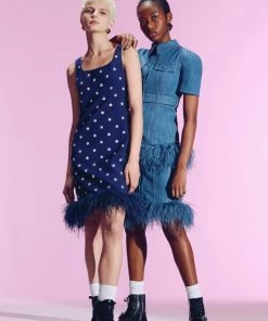 Huishan Zhang NEW SEASON TIERRA DRESS BLUE DENIM