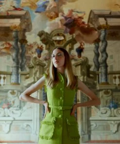 Huishan Zhang BEVERLY TROUSERS LIME TWEED SKIRTS AND TROUSERS 11 Huishan Zhang BEVERLY TROUSERS LIME TWEED SKIRTS AND TROUSERS