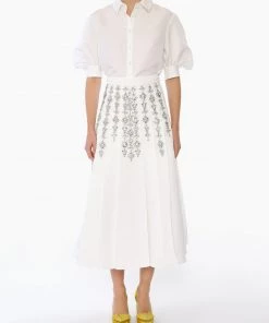 Huishan Zhang NEW SEASON IDA SHIRT WHITE FAILLE