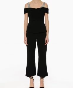 Huishan Zhang *PRE ORDER* JENNA TOP BLACK CREPE