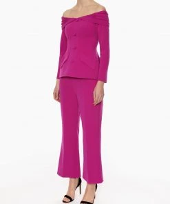 Huishan Zhang *PRE ORDER* JILL TROUSERS MAGENTA CREPE 8 Huishan Zhang *PRE ORDER* JILL TROUSERS MAGENTA CREPE