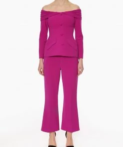 Huishan Zhang *PRE ORDER* JILL TROUSERS MAGENTA CREPE