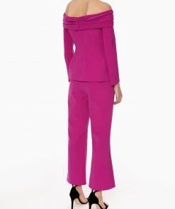 Huishan Zhang *PRE ORDER* JILL TROUSERS MAGENTA CREPE 9 Huishan Zhang *PRE ORDER* JILL TROUSERS MAGENTA CREPE
