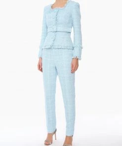 Huishan Zhang LEILA JACKET BLUE TWEED