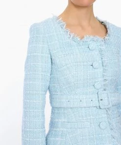 Huishan Zhang LEILA JACKET BLUE TWEED