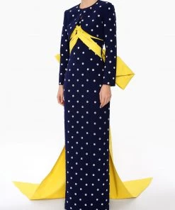 Huishan Zhang *PRE ORDER* LOIS JACKET NAVY CREPE NEW SEASON