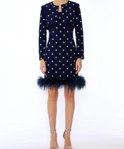 Huishan Zhang *PRE ORDER* LOIS JACKET NAVY CREPE NEW SEASON