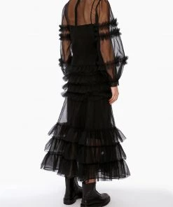 Huishan Zhang NEW SEASON MAIZIE DRESS BLACK TULLE