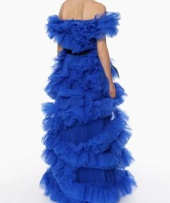 Huishan Zhang *PRE ORDER* MARIEL GOWN COBALT BLUE TULLE 8 Huishan Zhang *PRE ORDER* MARIEL GOWN COBALT BLUE TULLE
