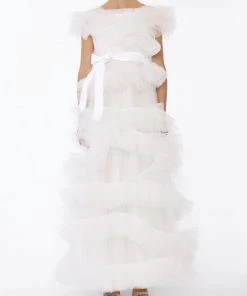 Huishan Zhang *ONLINE EXCLUSIVE* MARIEL GOWN WHITE TULLE NEW SEASON