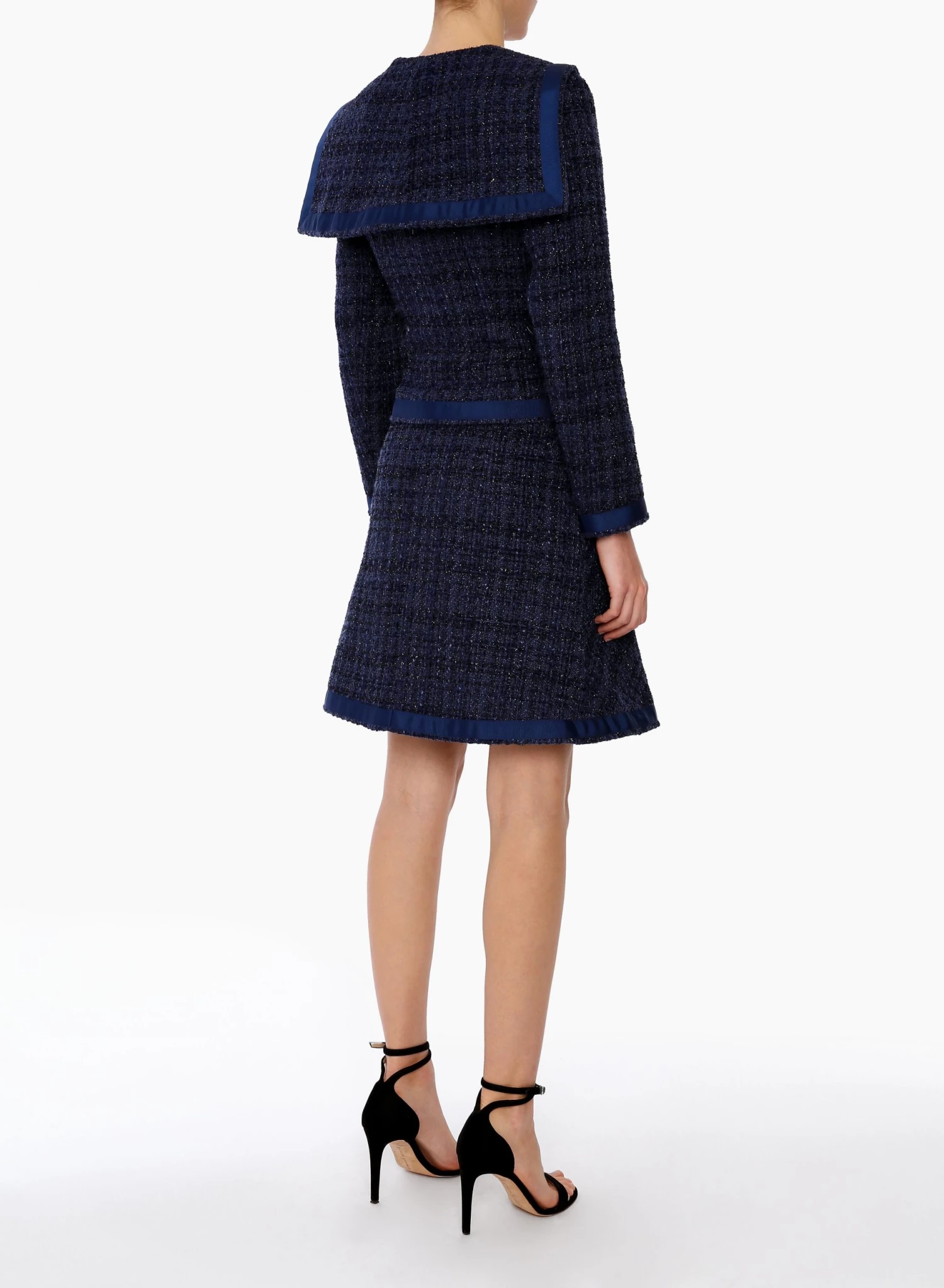 Huishan Zhang MILENA JACKET NAVY TWEED 4 Huishan Zhang MILENA JACKET NAVY TWEED