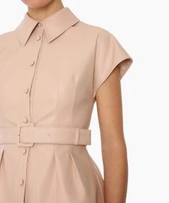 Huishan Zhang RAMA TOP PINK PLEATHER