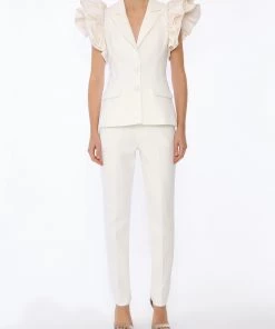 Huishan Zhang *PRE ORDER* ROSITA JACKET WHITE CREPE