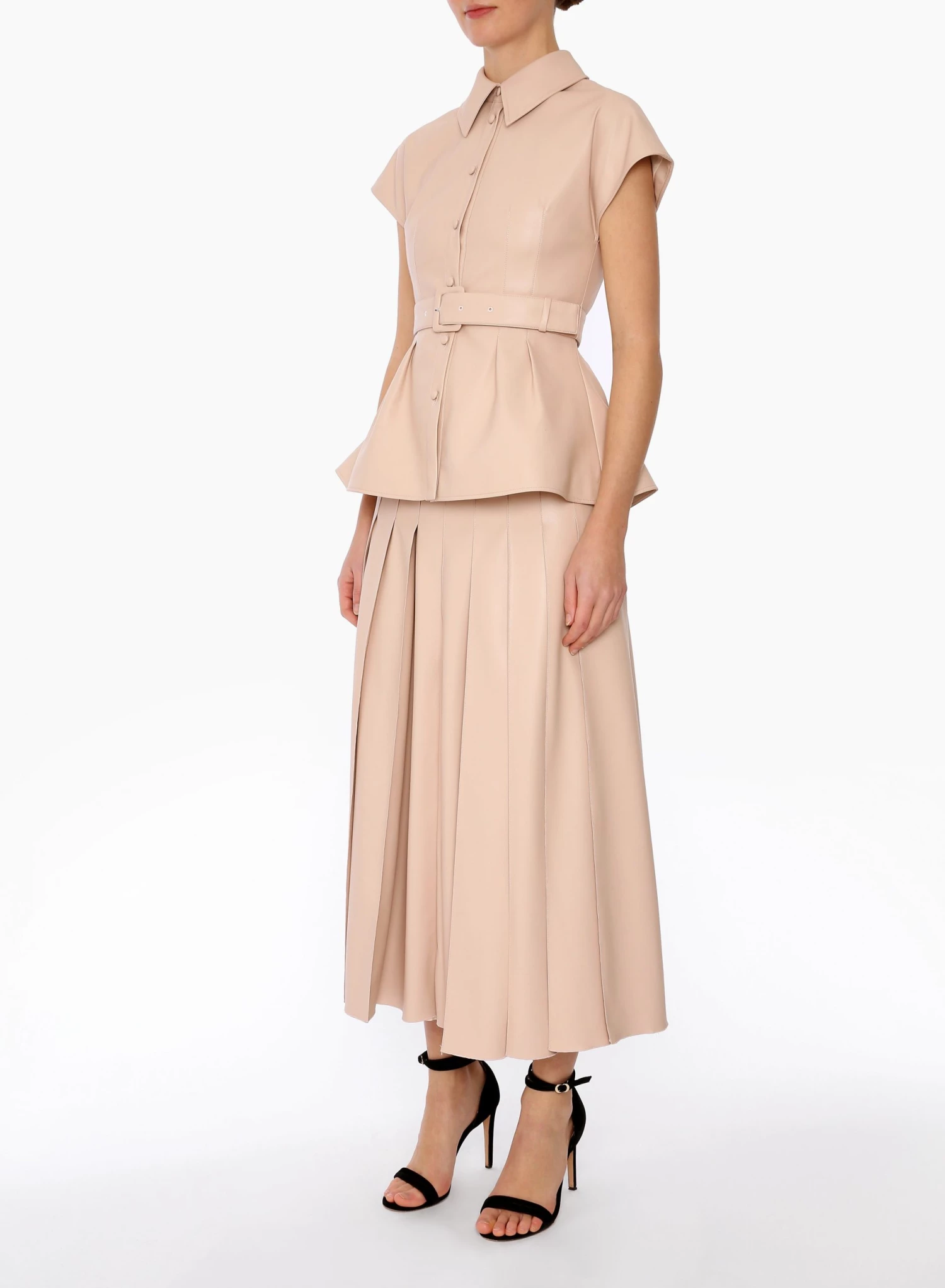 Huishan Zhang RUBI SKIRT PINK PLEATHER NEW SEASON 3 Huishan Zhang RUBI SKIRT PINK PLEATHER NEW SEASON