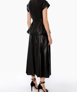 Huishan Zhang * ONLINE EXCLUSIVE* RUBI SKIRT BLACK PLEATHER NEW SEASON