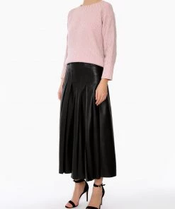 Huishan Zhang * ONLINE EXCLUSIVE* RUBI SKIRT BLACK PLEATHER NEW SEASON