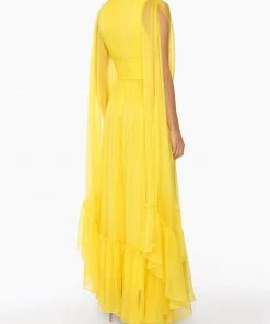Huishan Zhang SIENNA GOWN CANARY CHIFFON NEW SEASON 8 Huishan Zhang SIENNA GOWN CANARY CHIFFON NEW SEASON