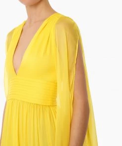 Huishan Zhang SIENNA GOWN CANARY CHIFFON NEW SEASON 9 Huishan Zhang SIENNA GOWN CANARY CHIFFON NEW SEASON