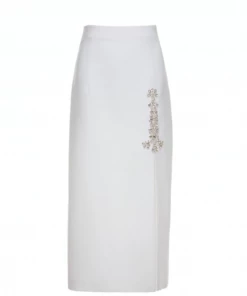 Huishan Zhang TIANA SKIRT PURE WHITE CREPE SKIRTS AND TROUSERS