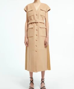 Huishan Zhang GIOVANNA COAT CAMEL WOOL JACKETS AND COATS
