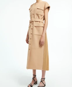 Huishan Zhang GIOVANNA COAT CAMEL WOOL JACKETS AND COATS