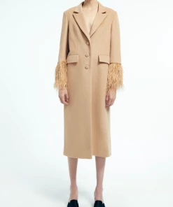 Huishan Zhang CASSANDRA COAT CAMEL WOOL JACKETS AND COATS