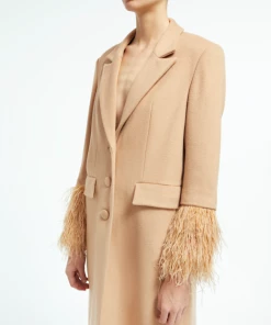 Huishan Zhang CASSANDRA COAT CAMEL WOOL JACKETS AND COATS