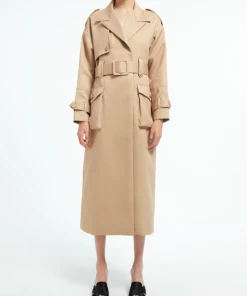 Huishan Zhang NANCY COAT SAND DUCHESSE JACKETS AND COATS