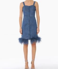 Huishan Zhang NEW SEASON TIERRA DRESS BLUE DENIM