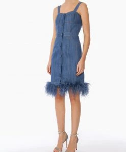 Huishan Zhang NEW SEASON TIERRA DRESS BLUE DENIM