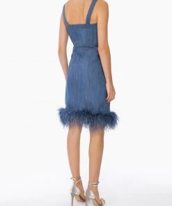 Huishan Zhang NEW SEASON TIERRA DRESS BLUE DENIM