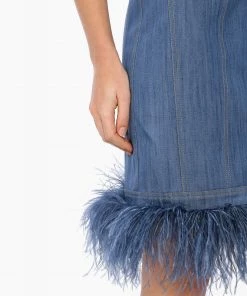 Huishan Zhang NEW SEASON TIERRA DRESS BLUE DENIM