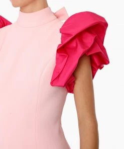 Huishan Zhang NEW SEASON TWYLA DRESS PINK CREPE