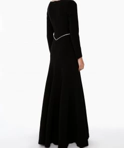 Huishan Zhang VERENA GOWN BLACK CREPE NEW SEASON