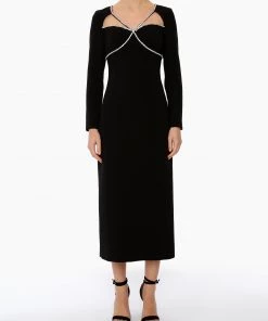 Huishan Zhang NEW SEASON VERITY DRESS BLACK CREPE