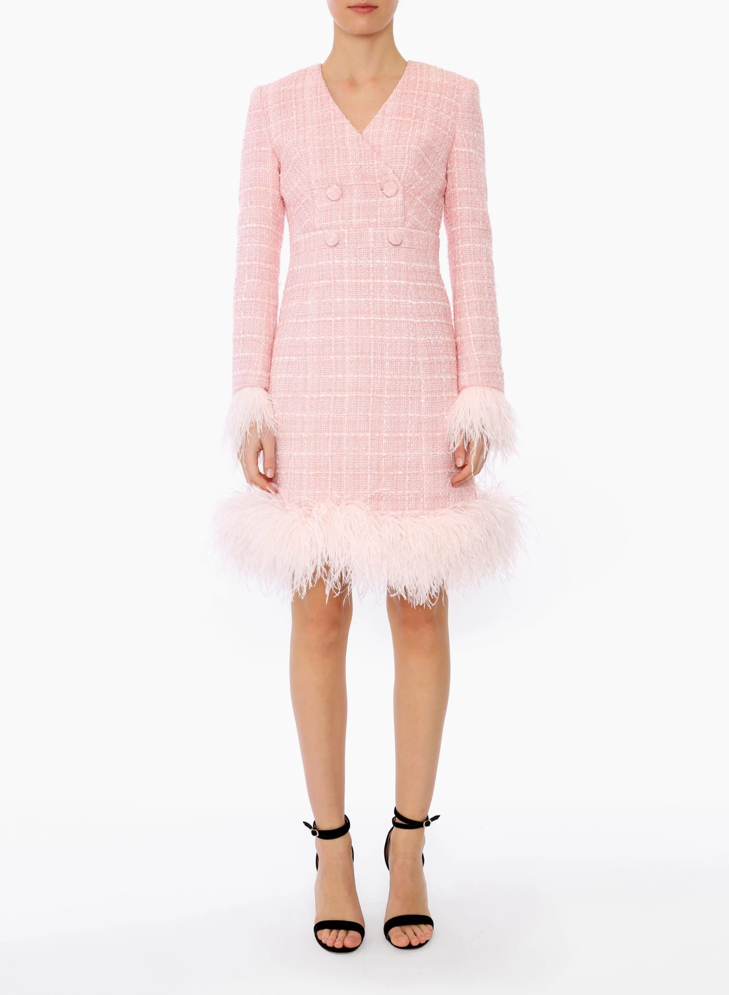Huishan Zhang NEW SEASON VITA DRESS PINK TWEED 2 Huishan Zhang NEW SEASON VITA DRESS PINK TWEED