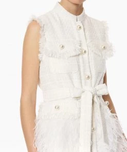 HuishanZhang DRESSES WYATT GILET IVORY TWEED