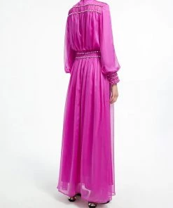 Huishan Zhang ATHENA GOWN PURPLE VOILE DRESSES
