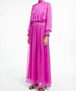 Huishan Zhang ATHENA GOWN PURPLE VOILE DRESSES